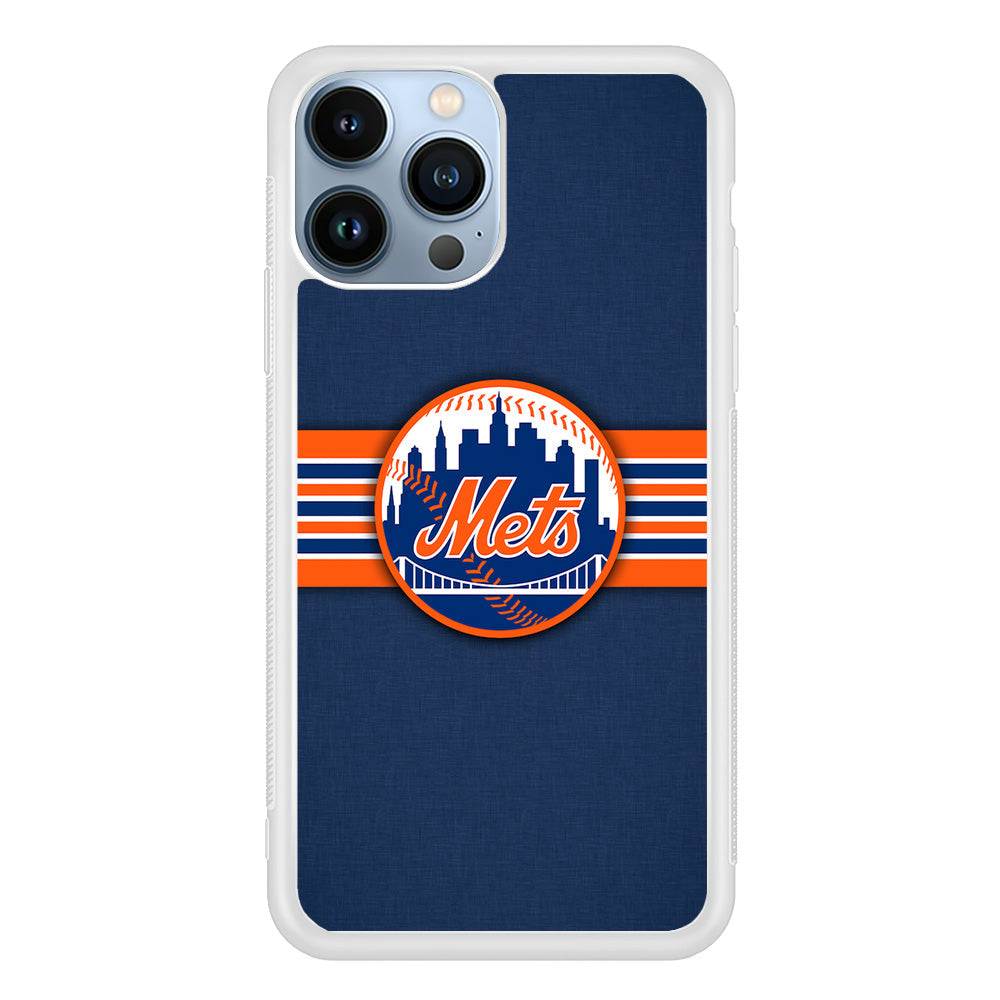 New Mets Stripe And Logo iPhone 15 Pro Case