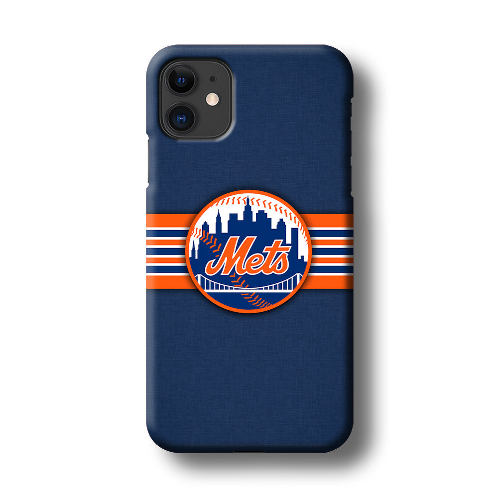 New Mets Stripe And Logo iPhone 11 Case