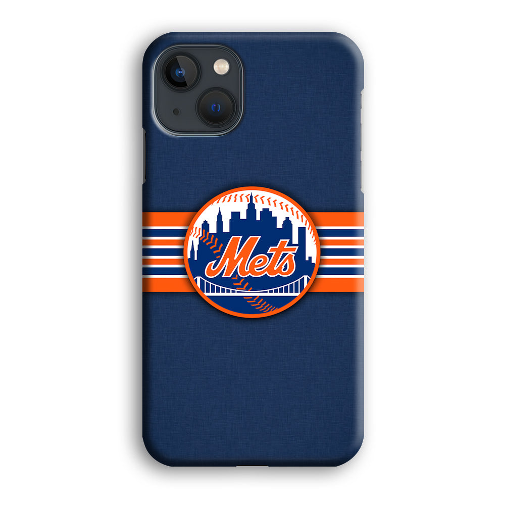 New Mets Stripe And Logo iPhone 14 Plus Case