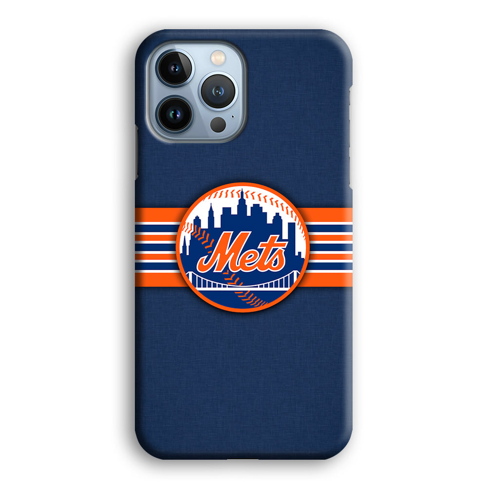 New Mets Stripe And Logo iPhone 15 Pro Case