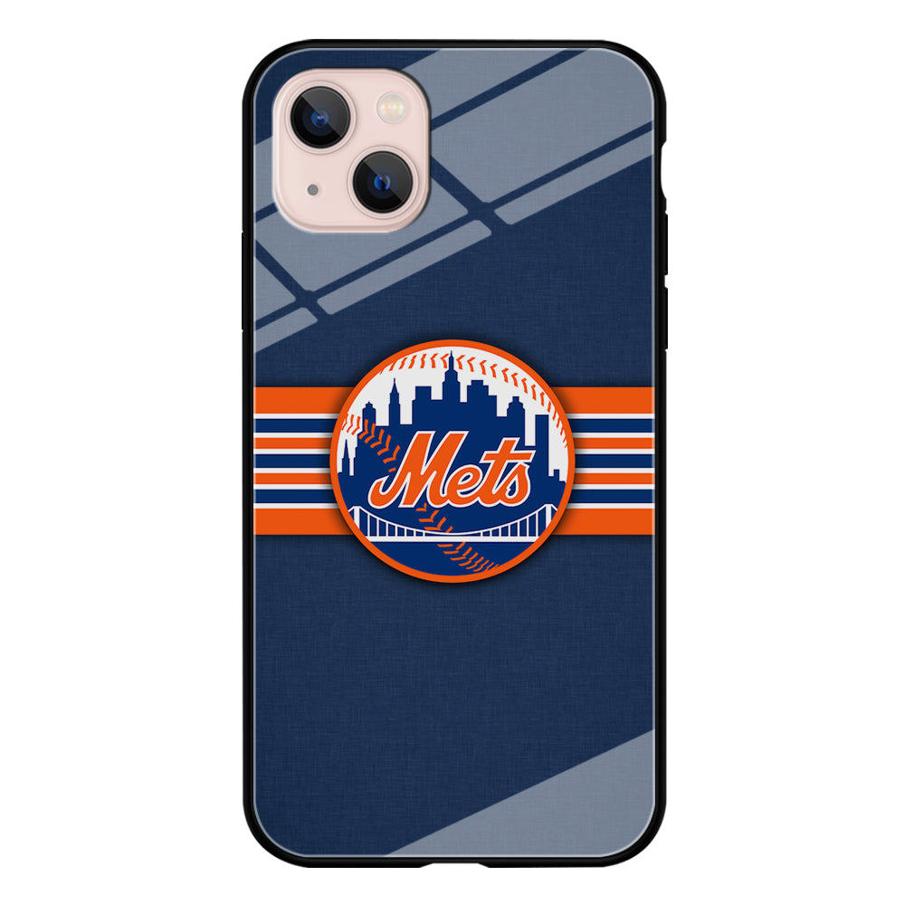 New Mets Stripe And Logo iPhone 15 Case