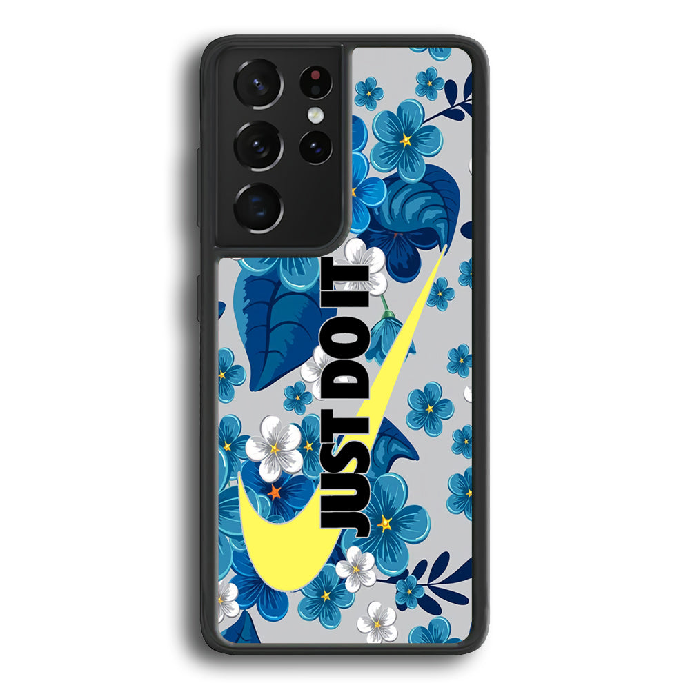 Nike Blue Flowers Just Do It Samsung Galaxy S24 Ultra Case - Ezzystore