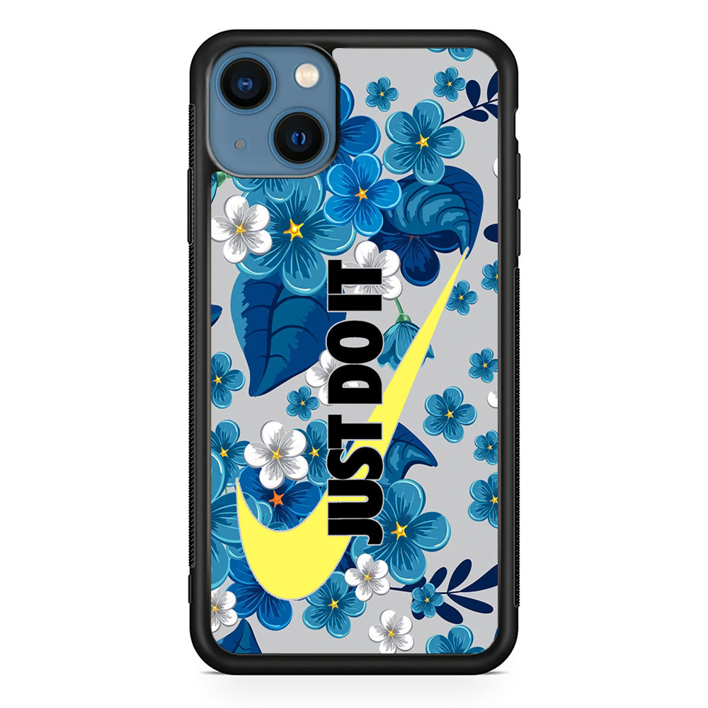 Nike Blue Flowers Just Do It iPhone 14 Case