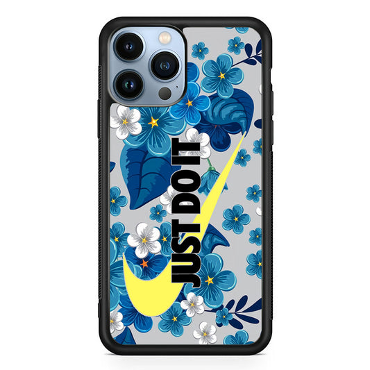 Nike Blue Flowers Just Do It iPhone 14 Pro Case