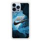 Nike Blue Marble Symbol iPhone 14 Pro Max Case