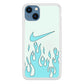 Nike Logo Fire Blue iPhone 14 Case