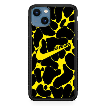 Nike Yellow Pattern Just Do It iPhone 15 Case