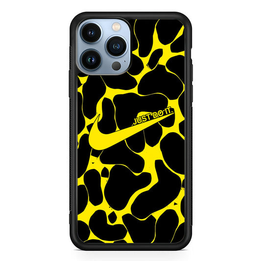 Nike Yellow Pattern Just Do It iPhone 14 Pro Max Case