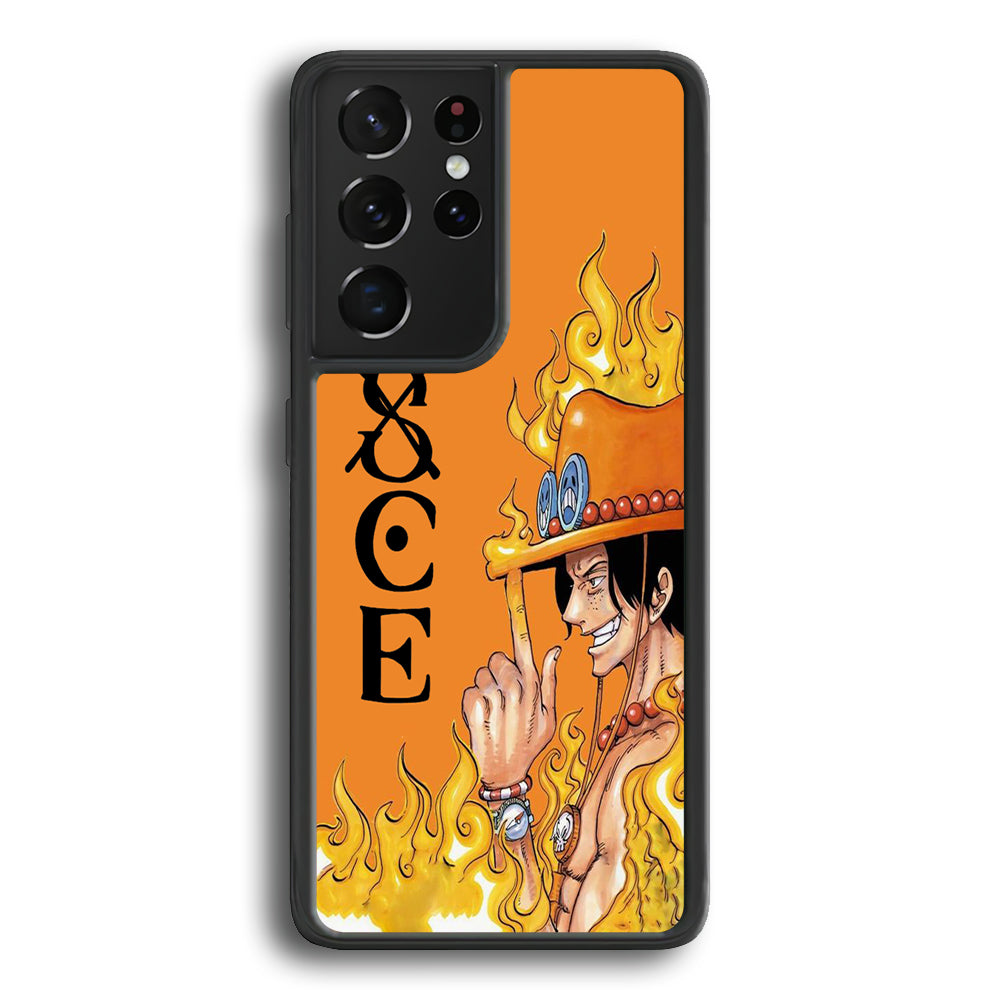 One Piece Ace Orange Tatto Samsung Galaxy S23 Ultra Case - Ezzystore