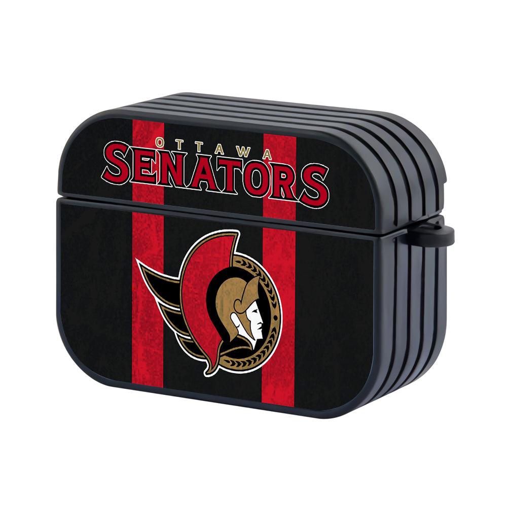 Ottawa Senators Red Stripe Hard Plastic Case Cover For Apple Airpods Pro - Ezzystore