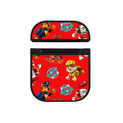 Paw Patrol Red Background Hard Plastic Case Cover For Apple Airpods