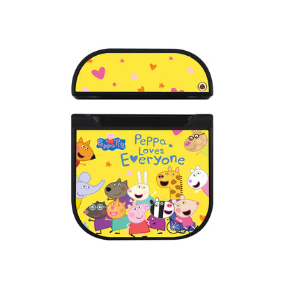 Peppa Pig Character Yellow Hard Plastic Case Cover For Apple Airpods