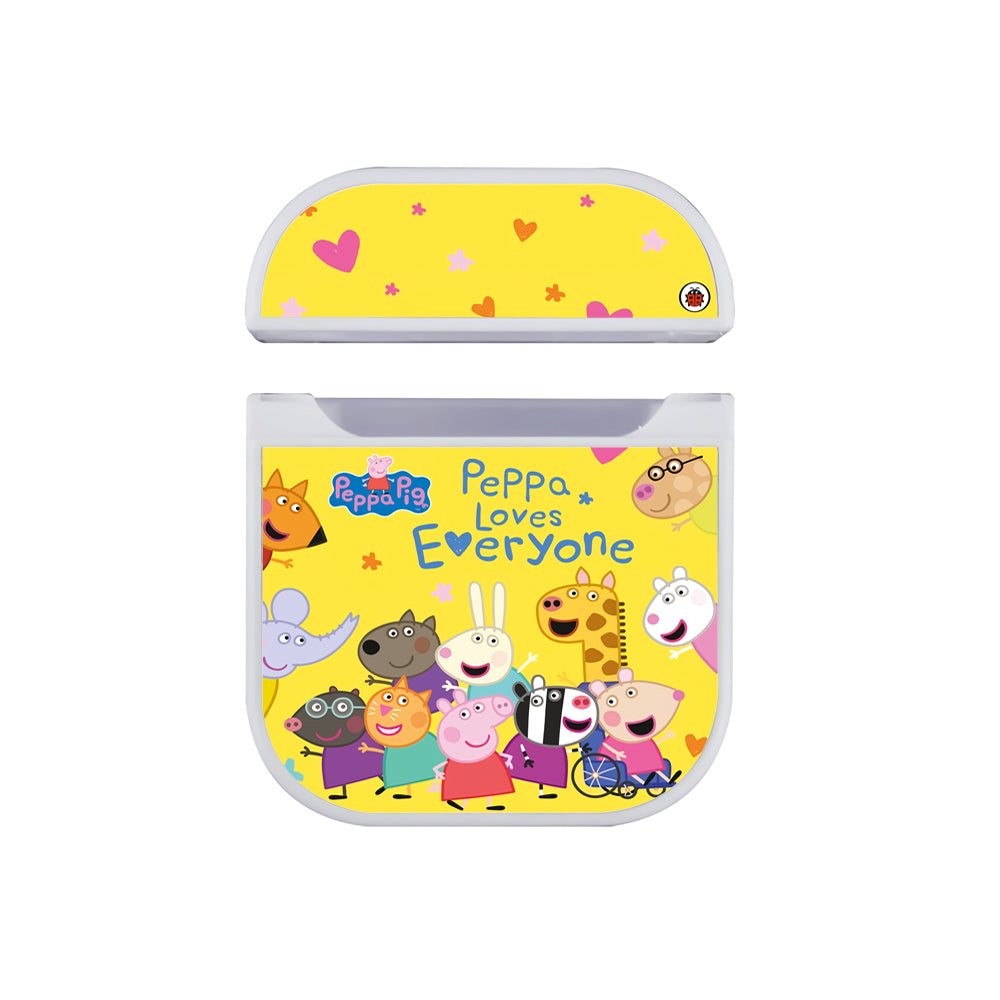Peppa Pig Character Yellow Hard Plastic Case Cover For Apple Airpods