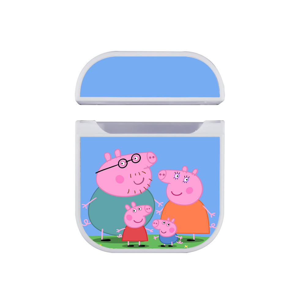 Peppa Pig Family Cartoon Hard Plastic Case Cover For Apple Airpods