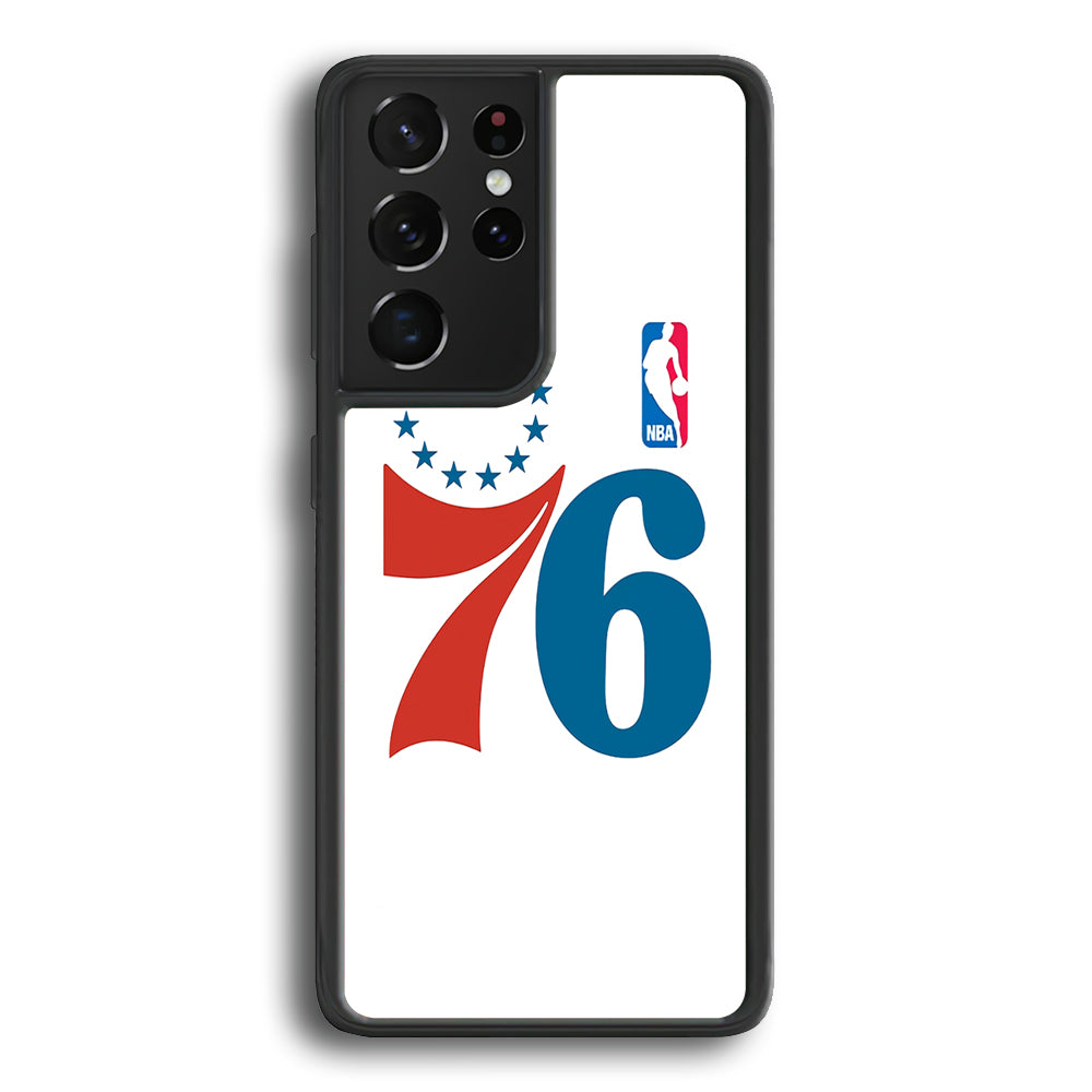 Philadelphia 76ers White Samsung Galaxy S24 Ultra Case - Ezzystore