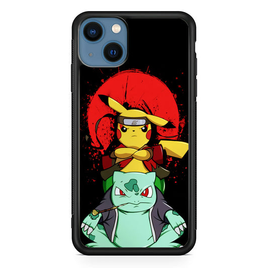 Pikachu Cosplay Naruto And Gamabunta iPhone 14 Plus Case