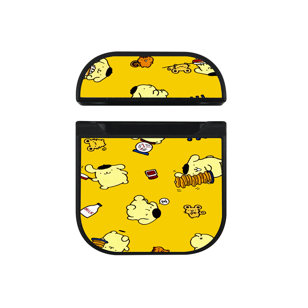 Pompom Purin Daily Hard Plastic Case Cover For Apple Airpods