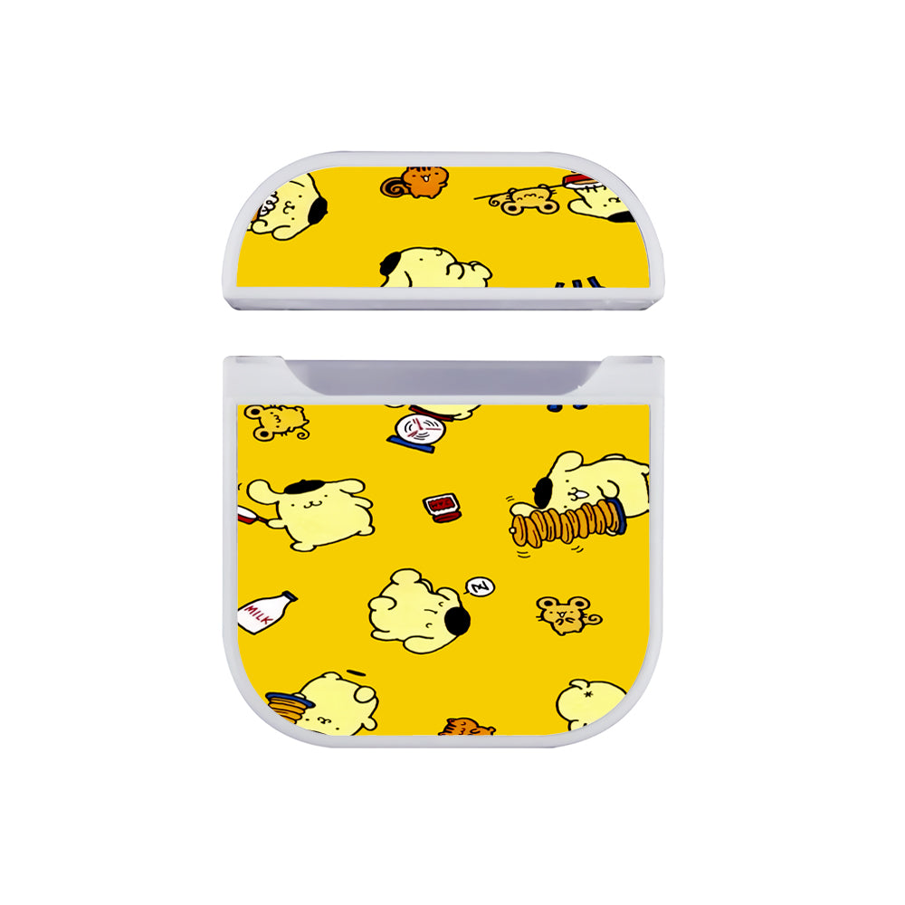 Pompom Purin Daily Hard Plastic Case Cover For Apple Airpods
