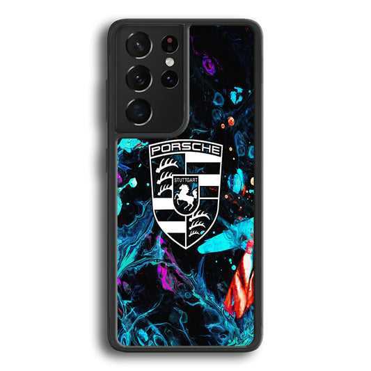 Porsche Logo Marble Samsung Galaxy S23 Ultra Case - Ezzystore