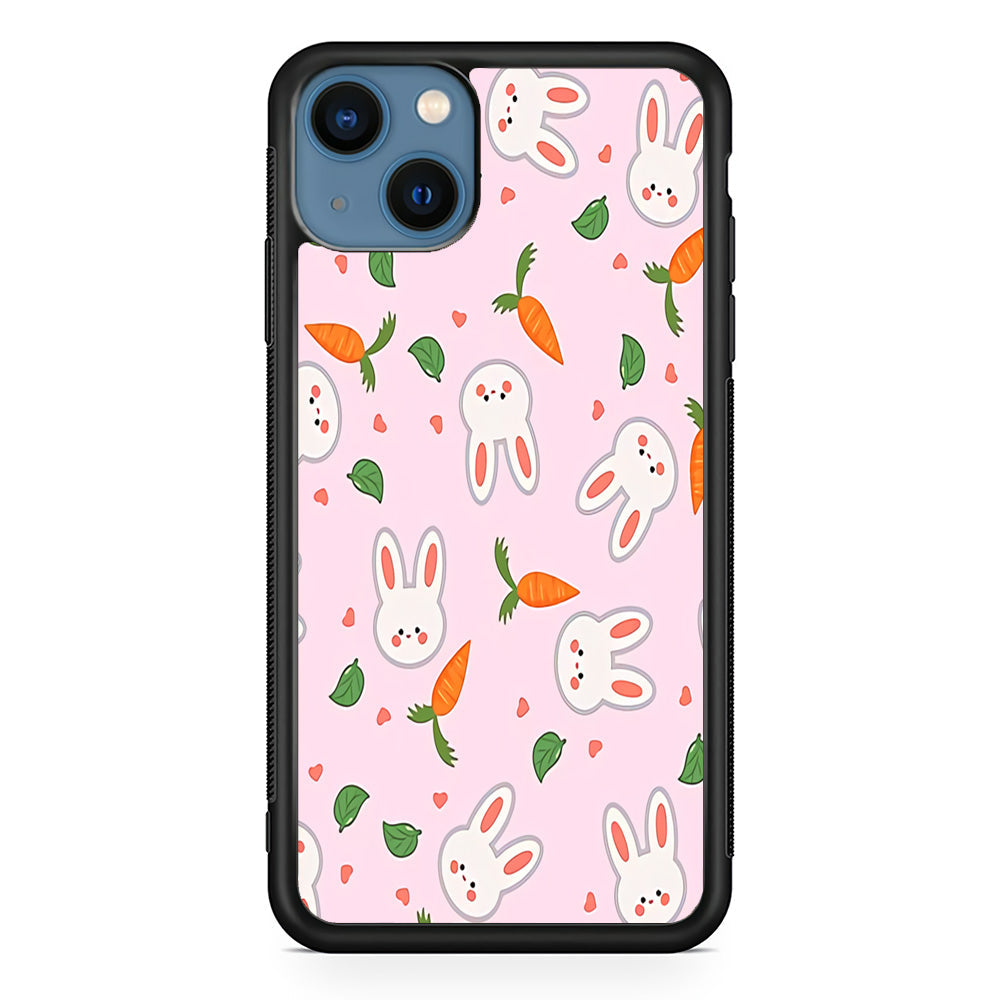 Rabbit Carrot Doodle iPhone 14 Plus Case
