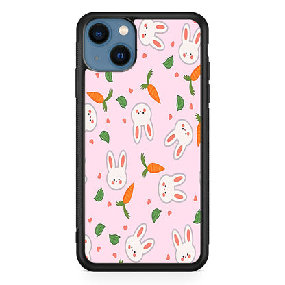 Rabbit Carrot Doodle iPhone 14 Plus Case