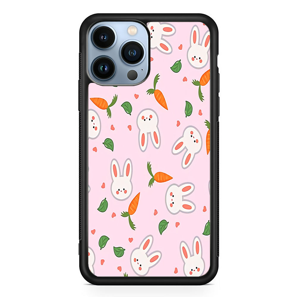 Rabbit Carrot Doodle iPhone 14 Pro Max Case