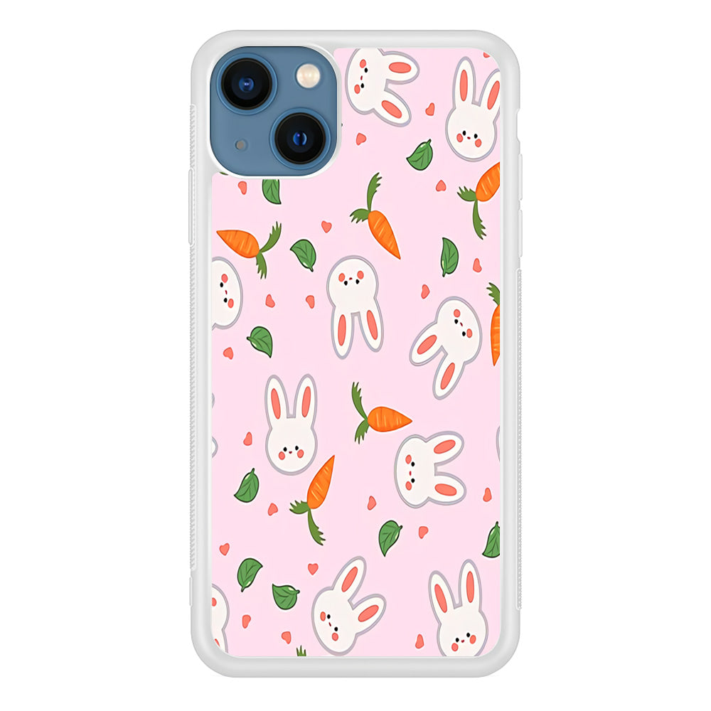 Rabbit Carrot Doodle iPhone 15 Plus Case