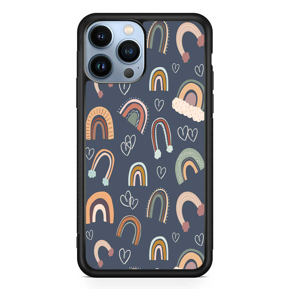 Rainbow Aesthetic Navy iPhone 15 Pro Case