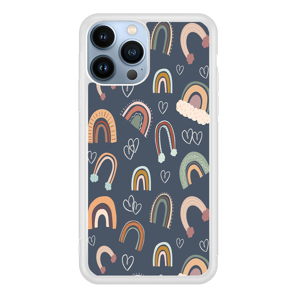 Rainbow Aesthetic Navy iPhone 14 Pro Case