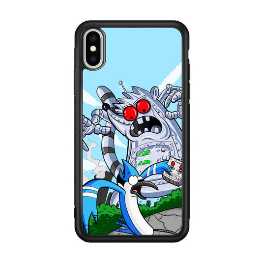 Regular Show Mordecai Battle Rigby Robot iPhone XS Case