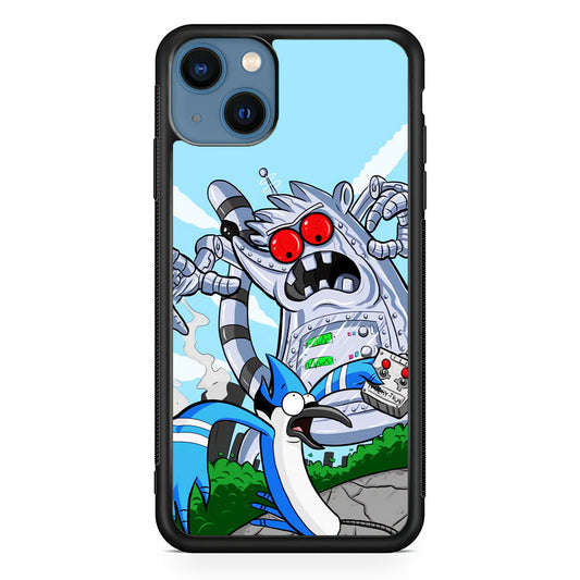 Regular Show Mordecai Battle Rigby Robot iPhone 15 Case
