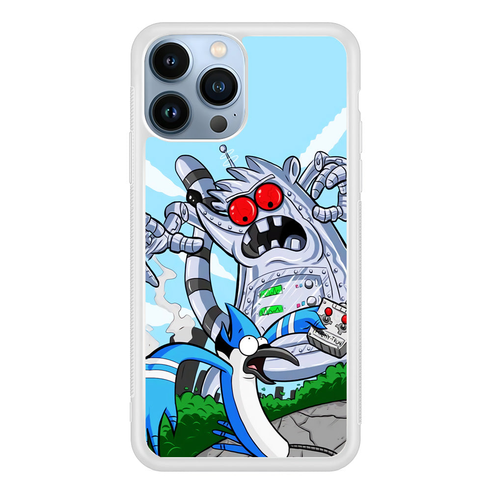 Regular Show Mordecai Battle Rigby Robot iPhone 15 Pro Case