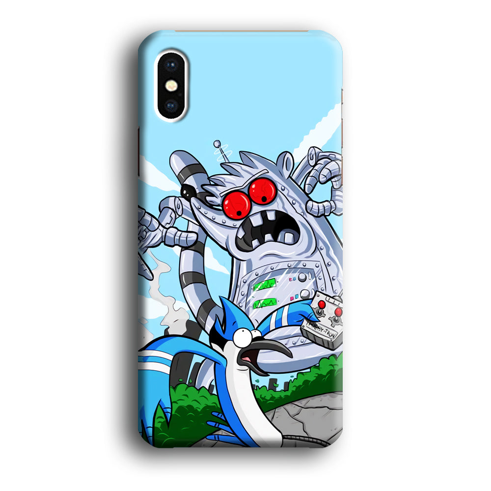 Regular Show Mordecai Battle Rigby Robot iPhone XS Case