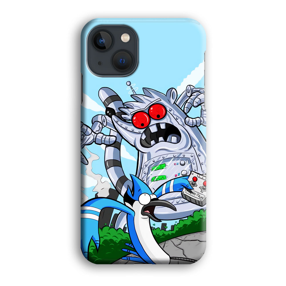 Regular Show Mordecai Battle Rigby Robot iPhone 14 Case