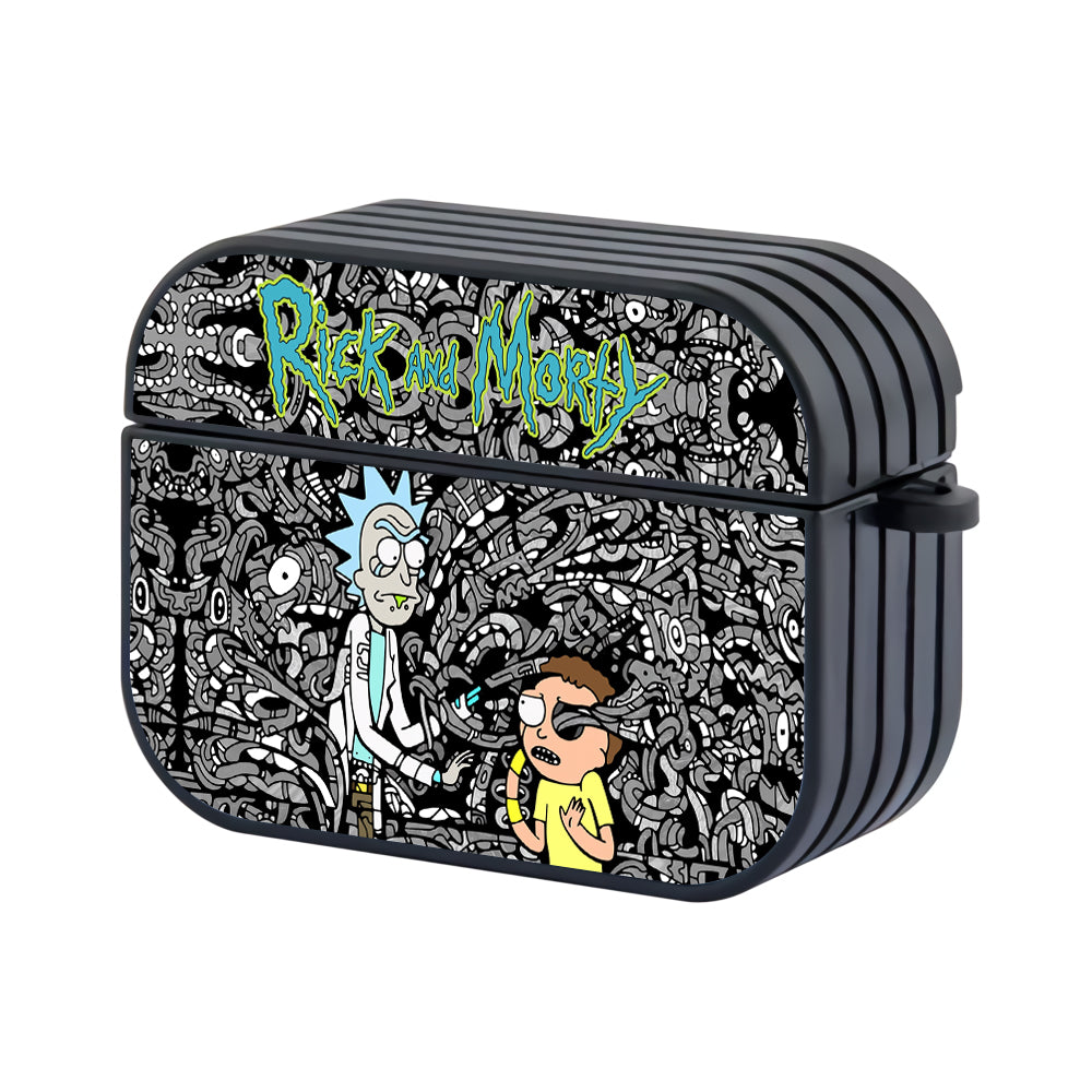 Rick And Morty Doodle Art Hard Plastic Case Cover For Apple Airpods Pro - Ezzystore