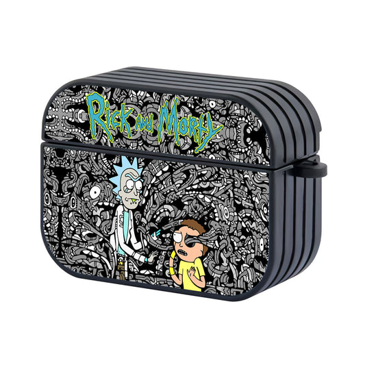 Rick And Morty Doodle Art Hard Plastic Case Cover For Apple Airpods Pro 3 - Ezzystore