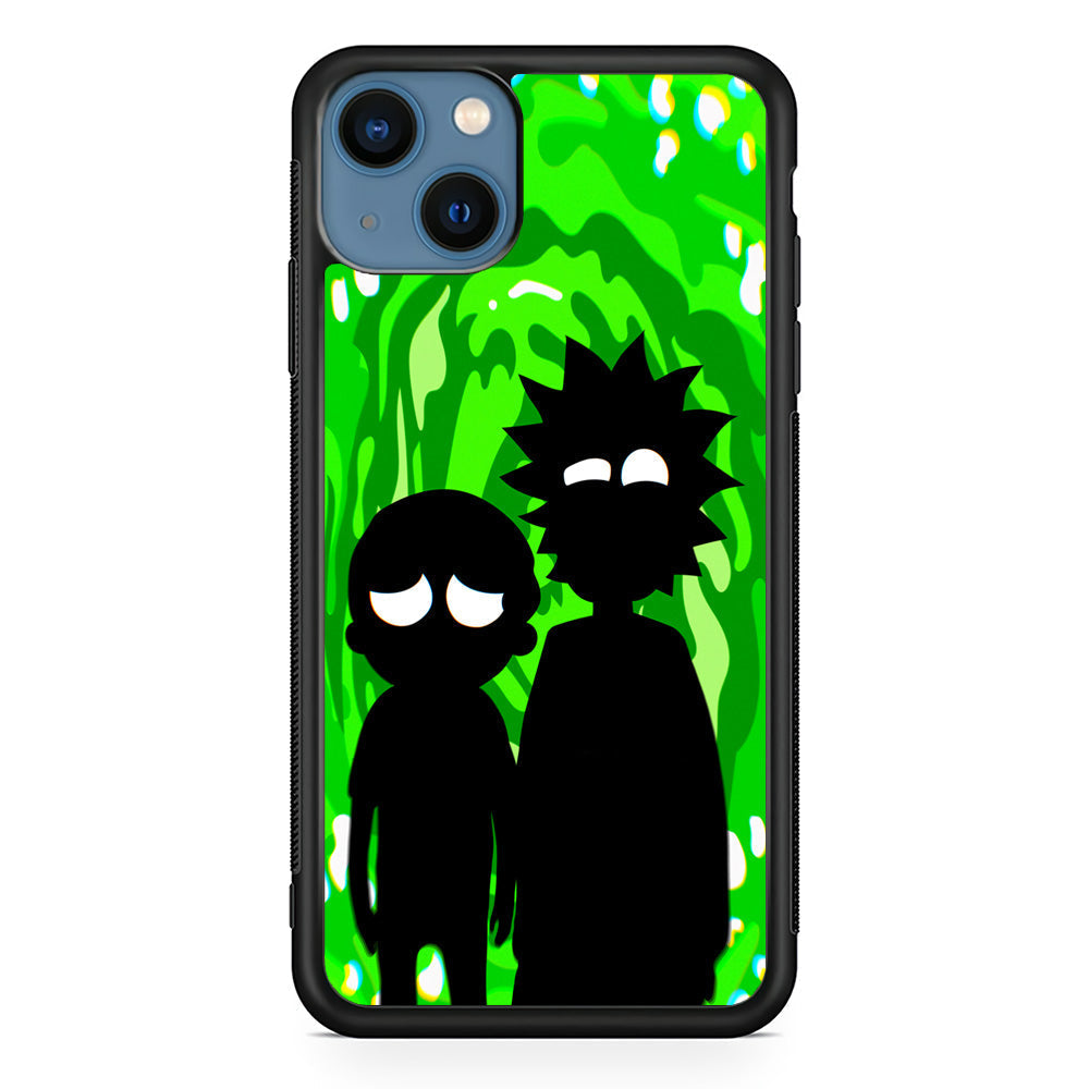 Rick And Morty Silhouette Of Slime iPhone 15 Plus Case