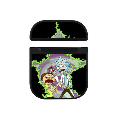 Rick And Morty Time Travel Hard Plastic Case Cover For Apple Airpods
