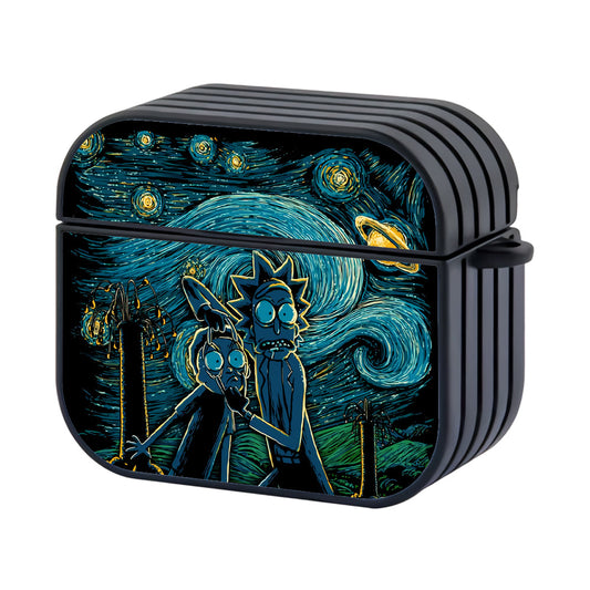 Rick and Morty Starry Night Painting Hard Plastic Case Cover For Apple Airpods 4 - Ezzystore