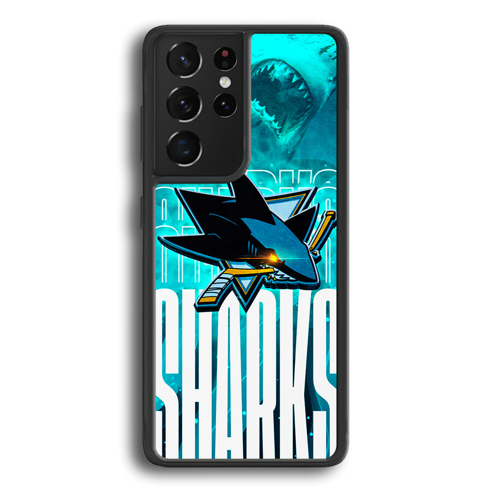 San Jose Sharks Word Of Team Samsung Galaxy S22 Ultra Case - Ezzystore