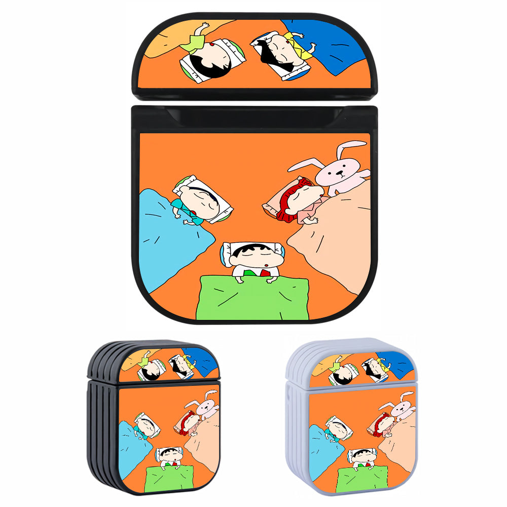 Sinchan Sleeping With Friends Hard Plastic Case Cover For Apple Airpods