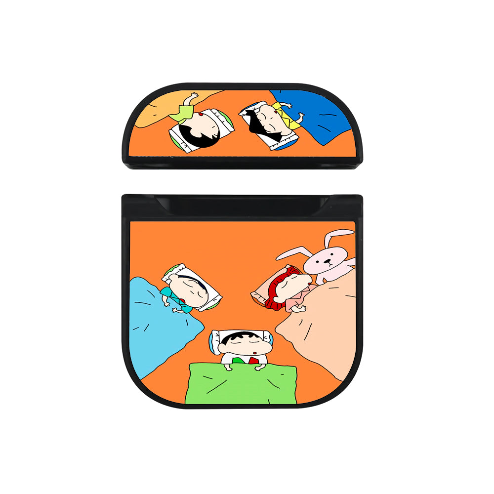 Sinchan Sleeping With Friends Hard Plastic Case Cover For Apple Airpods