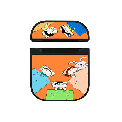 Sinchan Sleeping With Friends Hard Plastic Case Cover For Apple Airpods