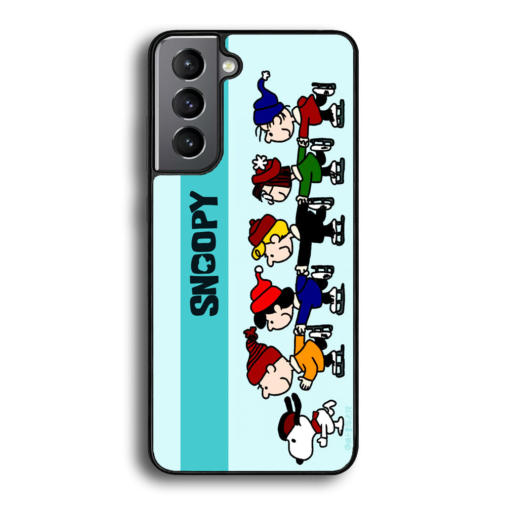 Snoopy And Friends Ice Skating Moments Samsung Galaxy S24 Plus Case - Ezzystore