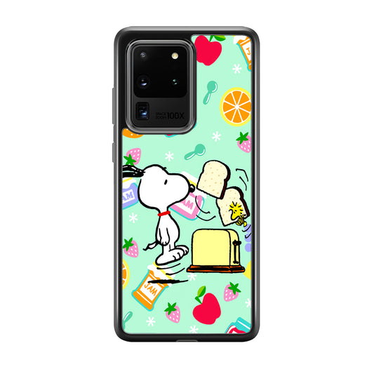Snoopy And Woodstock Morning Breakfast Samsung Galaxy S20 Ultra Case