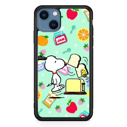 Snoopy And Woodstock Morning Breakfast iPhone 15 Plus Case
