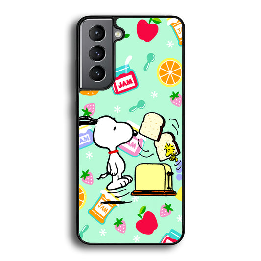 Snoopy And Woodstock Morning Breakfast Samsung Galaxy S21 Case - Ezzystore