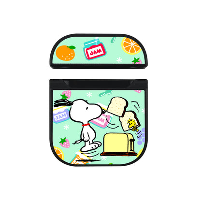 Snoopy Morning Breakfast Hard Plastic Case Cover For Apple Airpods