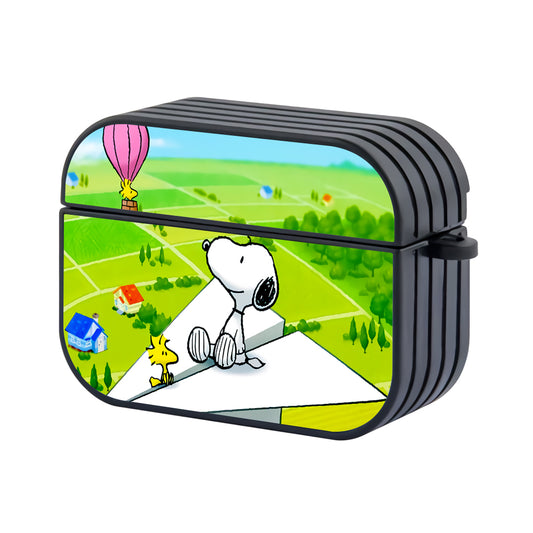 Snoopy Paper Plane Hard Plastic Case Cover For Apple Airpods Pro - Ezzystore