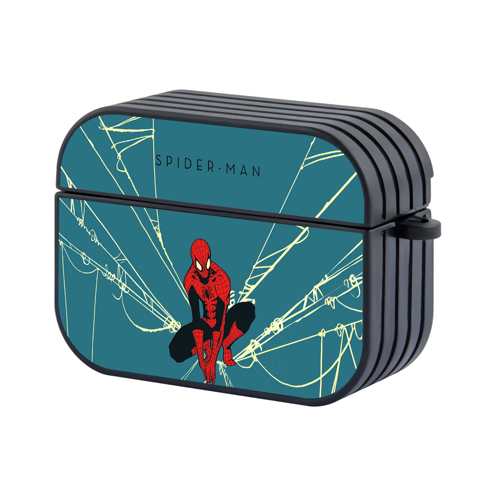 Spiderman on Spider Net Hard Plastic Case Cover For Apple Airpods Pro - Ezzystore